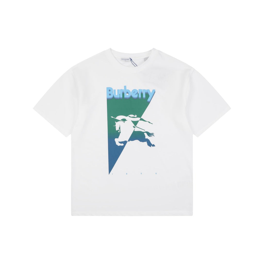 Burberry Inverted Triangle Gradient Equestrian Knight Graphic Short Sleeve Tee White