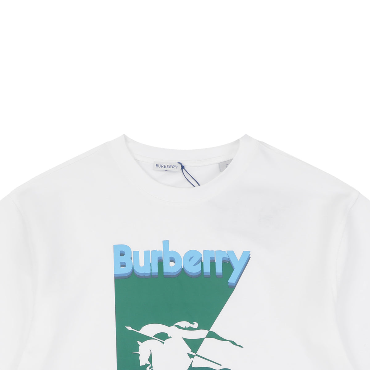 Burberry Inverted Triangle Gradient Equestrian Knight Graphic Short Sleeve Tee White