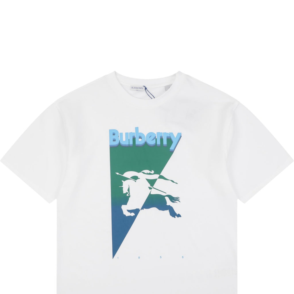 Burberry Inverted Triangle Gradient Equestrian Knight Graphic Short Sleeve Tee White