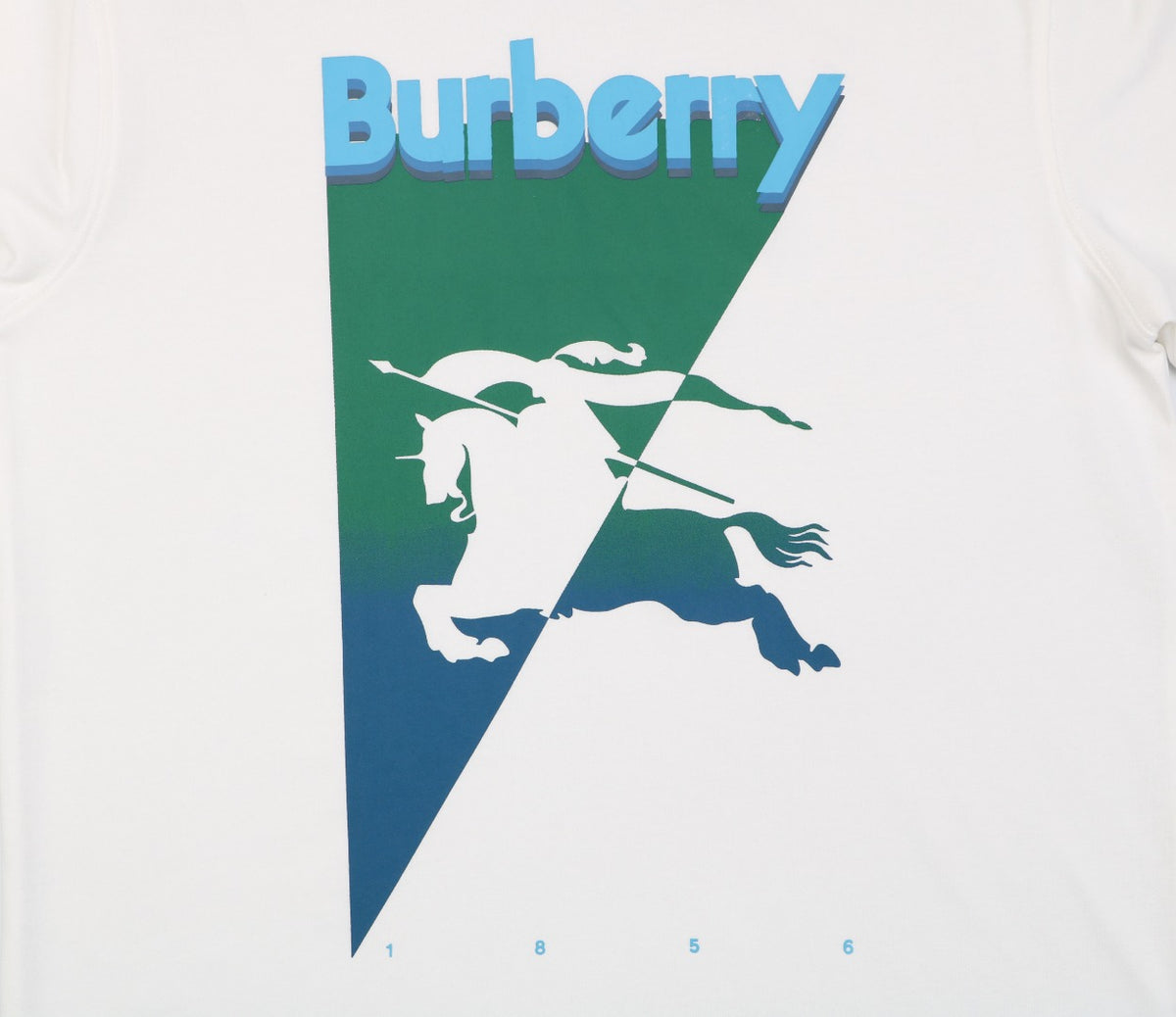 Burberry Inverted Triangle Gradient Equestrian Knight Graphic Short Sleeve Tee White