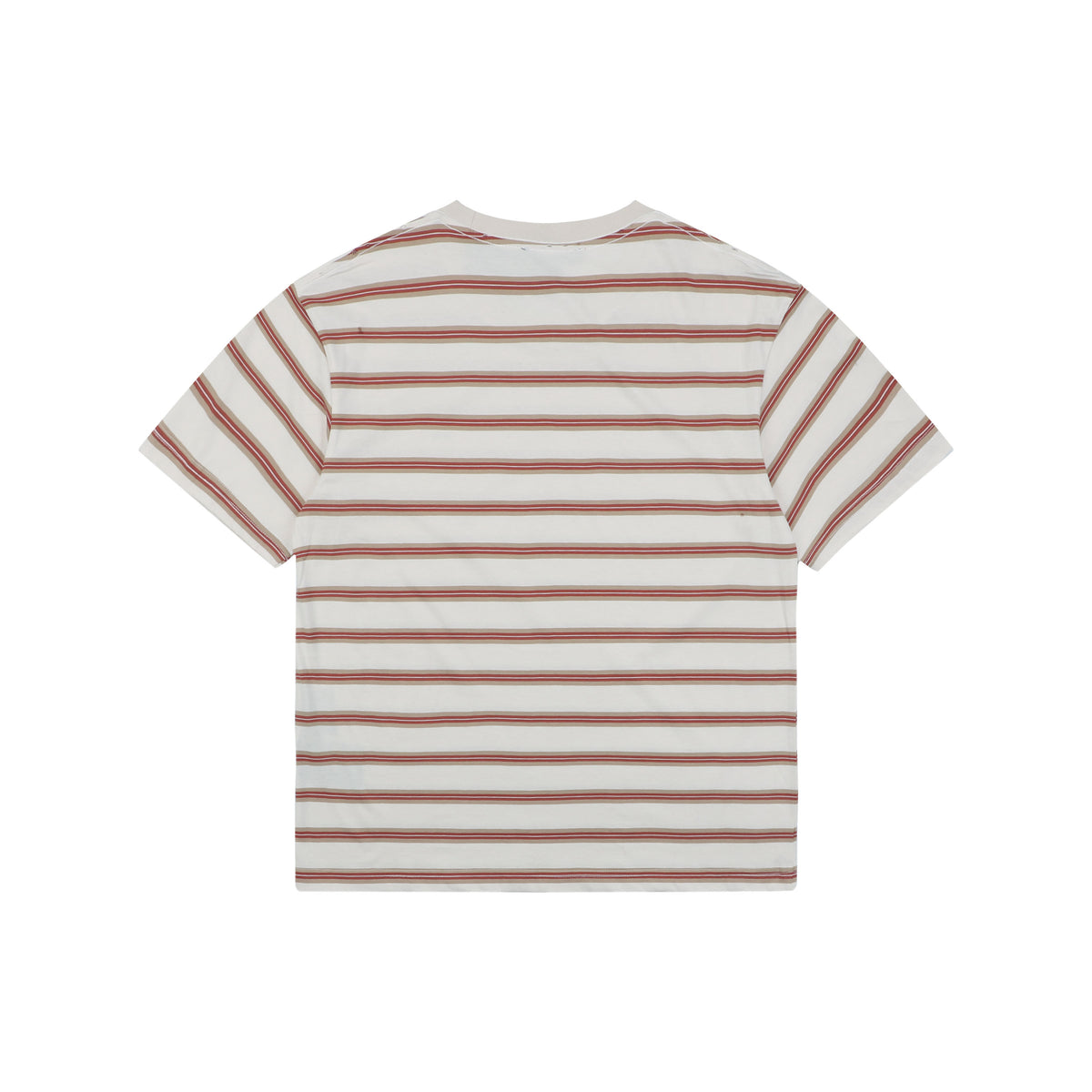 Prada Cream Base Brown Red Stripe Short Sleeve Tee