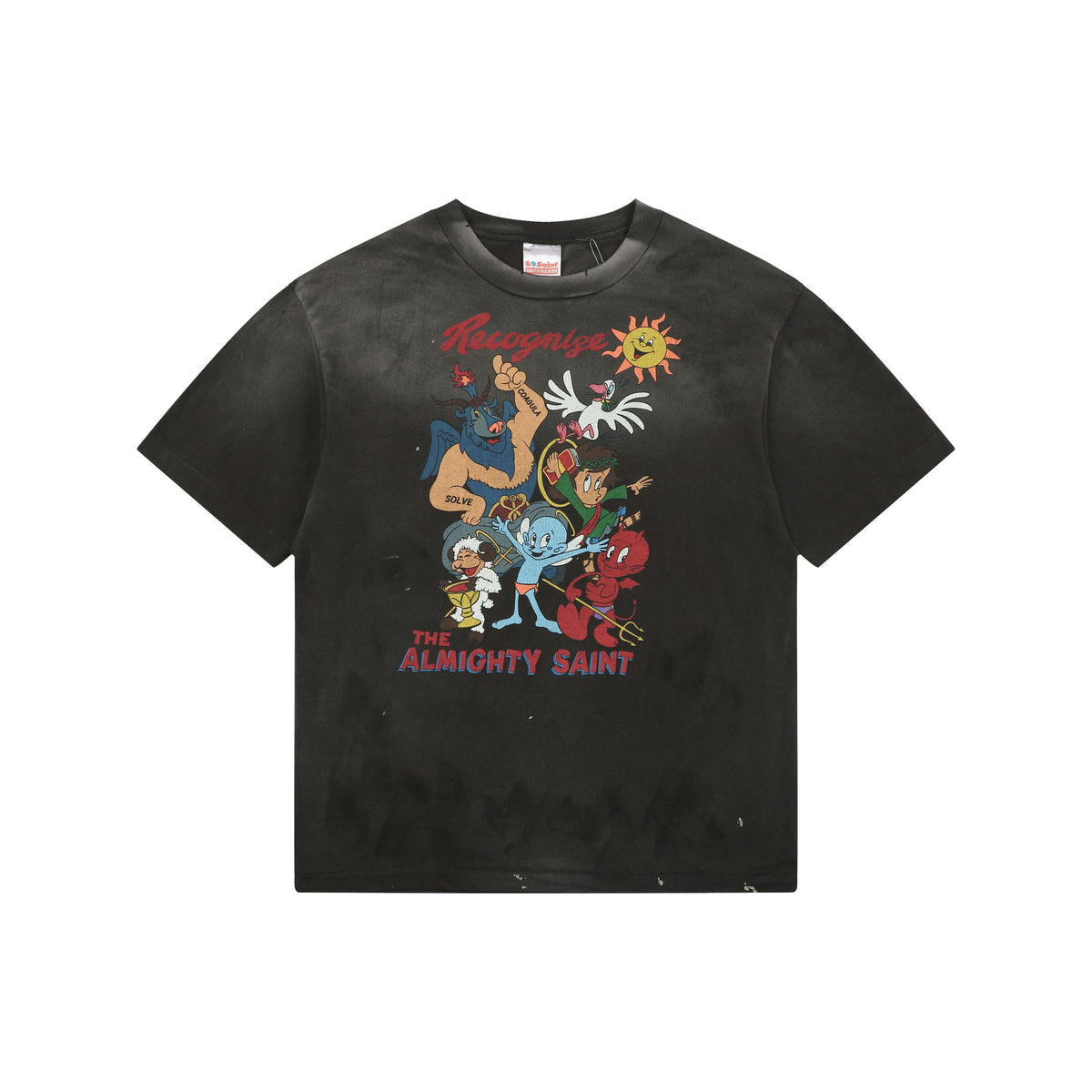 Saint Michael The Almighty Saint Cartoon Spirits Graphic Short Sleeve Tee