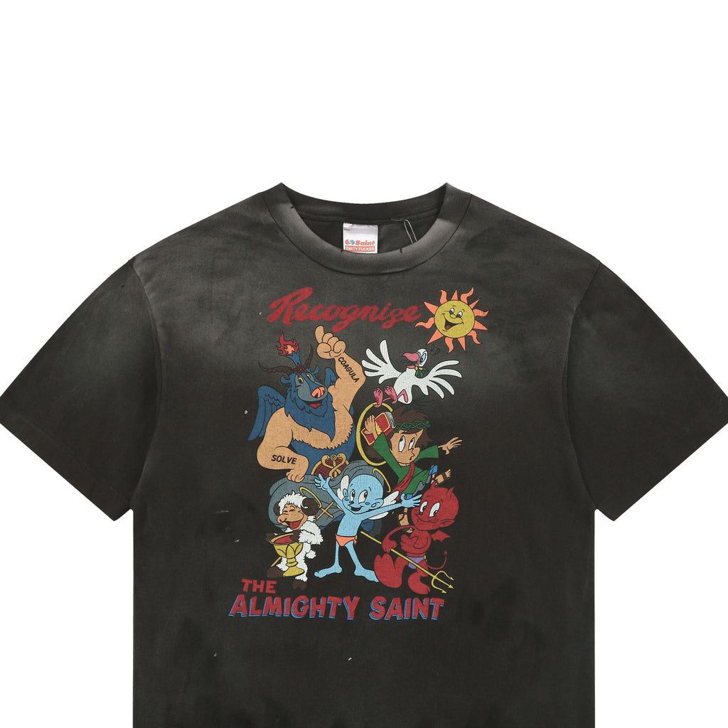 Saint Michael The Almighty Saint Cartoon Spirits Graphic Short Sleeve Tee