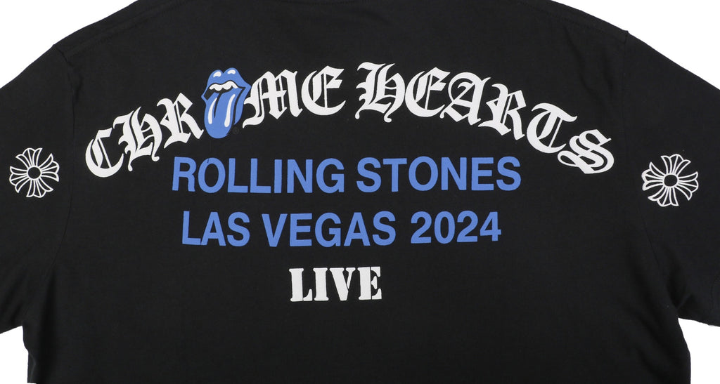 Chrome Hearts x Rolling Stones Las Vegas 2024 Live Graphic Short Sleeve Tee Black