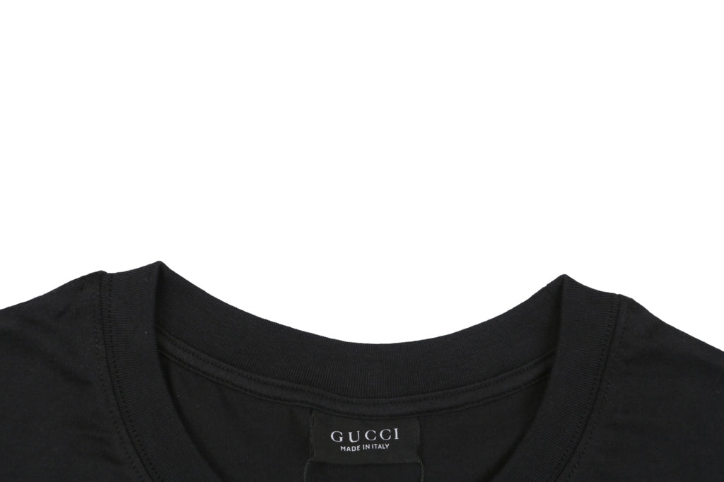 Gucci Laurel Wreath Knight Crest Logo Graphic Short Sleeve Tee Black