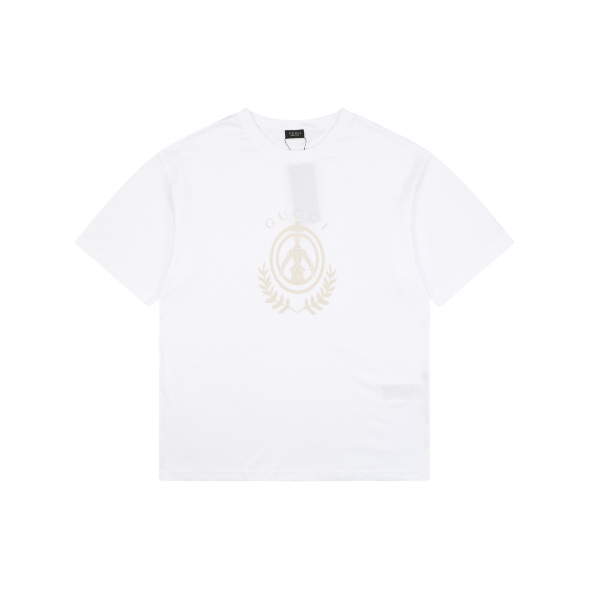 Gucci Laurel Wreath Knight Crest Logo Graphic Short Sleeve Tee White