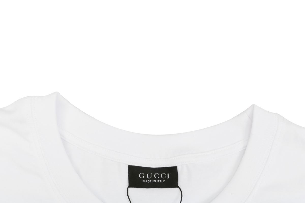 Gucci Laurel Wreath Knight Crest Logo Graphic Short Sleeve Tee White