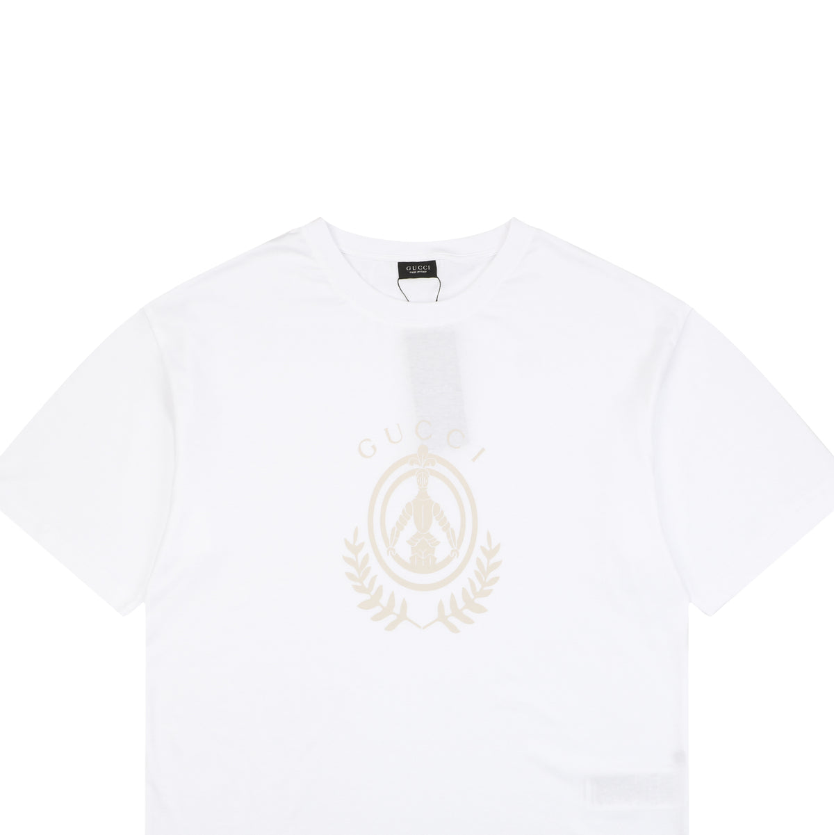 Gucci Laurel Wreath Knight Crest Logo Graphic Short Sleeve Tee White