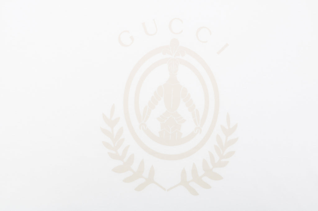 Gucci Laurel Wreath Knight Crest Logo Graphic Short Sleeve Tee White