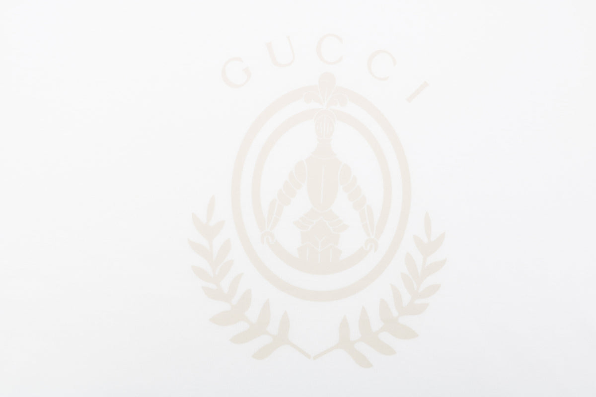 Gucci Laurel Wreath Knight Crest Logo Graphic Short Sleeve Tee White