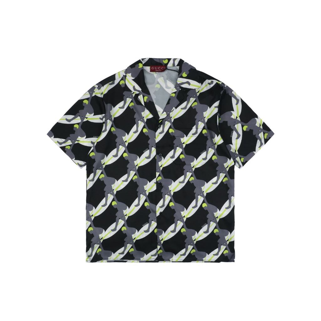 Gucci 25SS Surfer Allover Print Short Sleeve Camp Collar Shirt