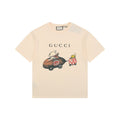 Gucci Meow Fun Time Cat Car Cartoon Graphic Short Sleeve Tee Cream