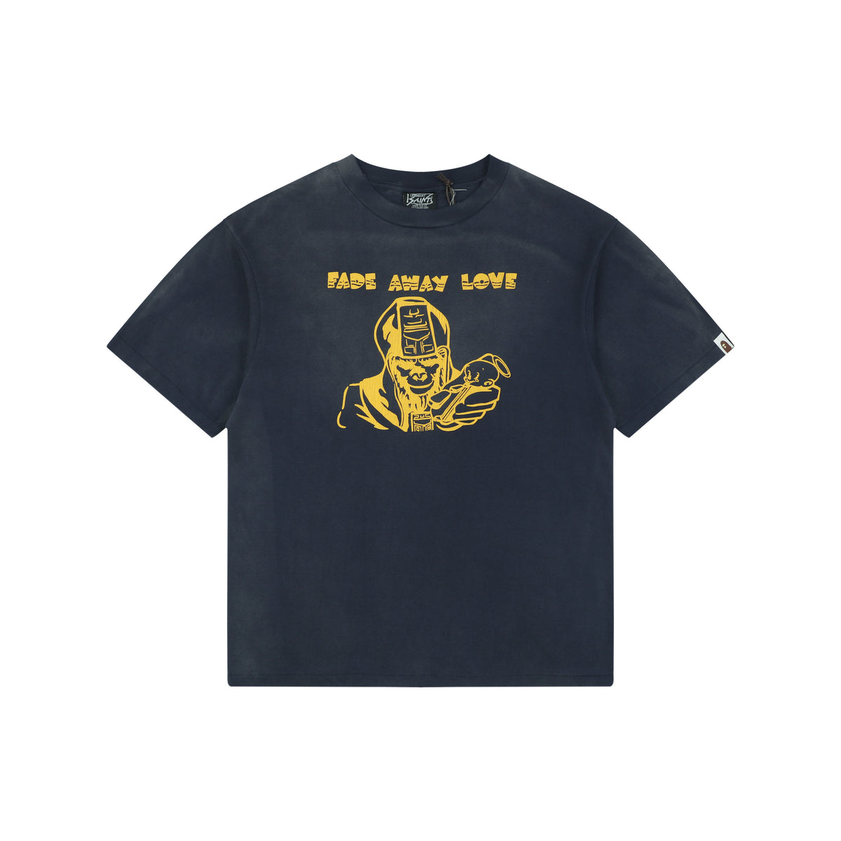 Saint Michael Fade Away Love Ape Demon Graphic Short Sleeve Tee Navy