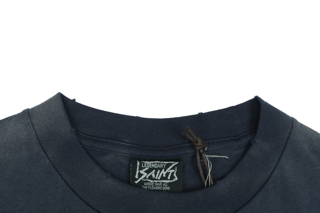 Saint Michael Fade Away Love Ape Demon Graphic Short Sleeve Tee Navy