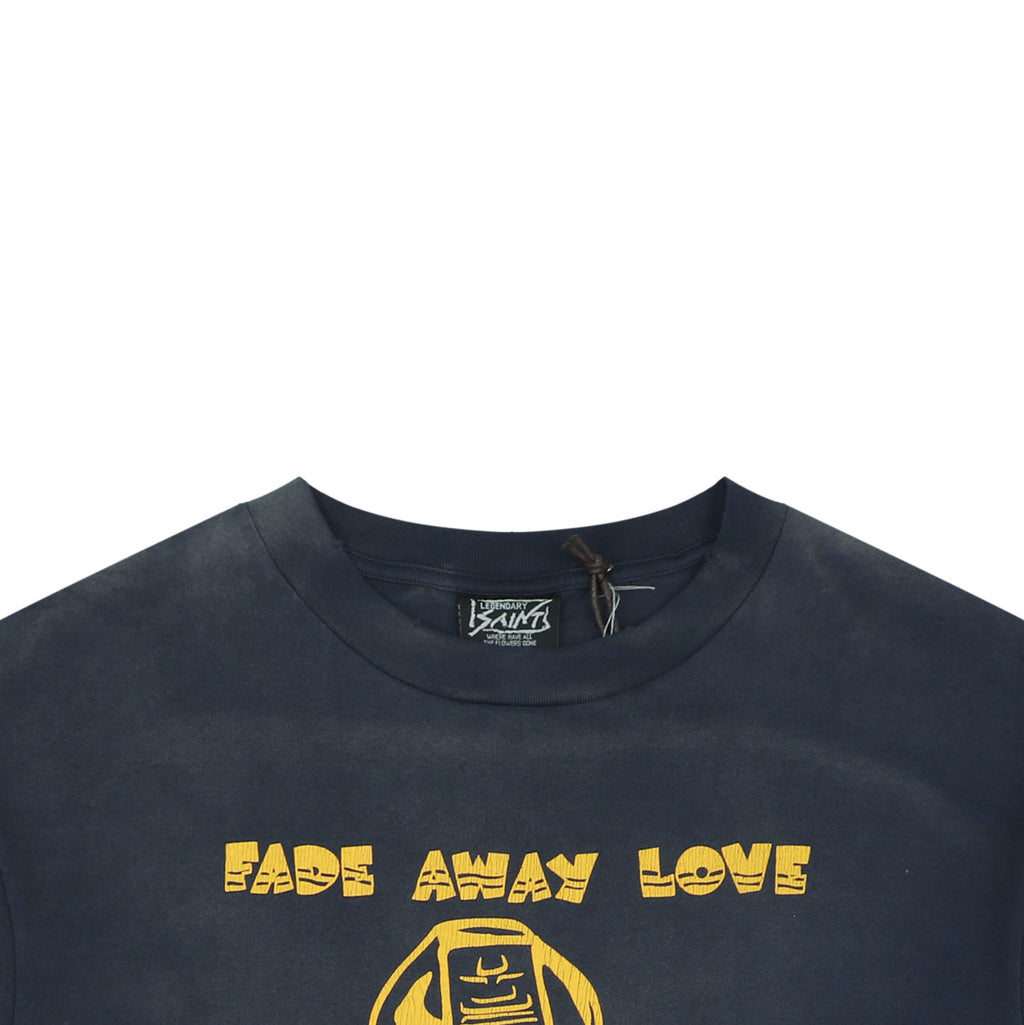 Saint Michael Fade Away Love Ape Demon Graphic Short Sleeve Tee Navy