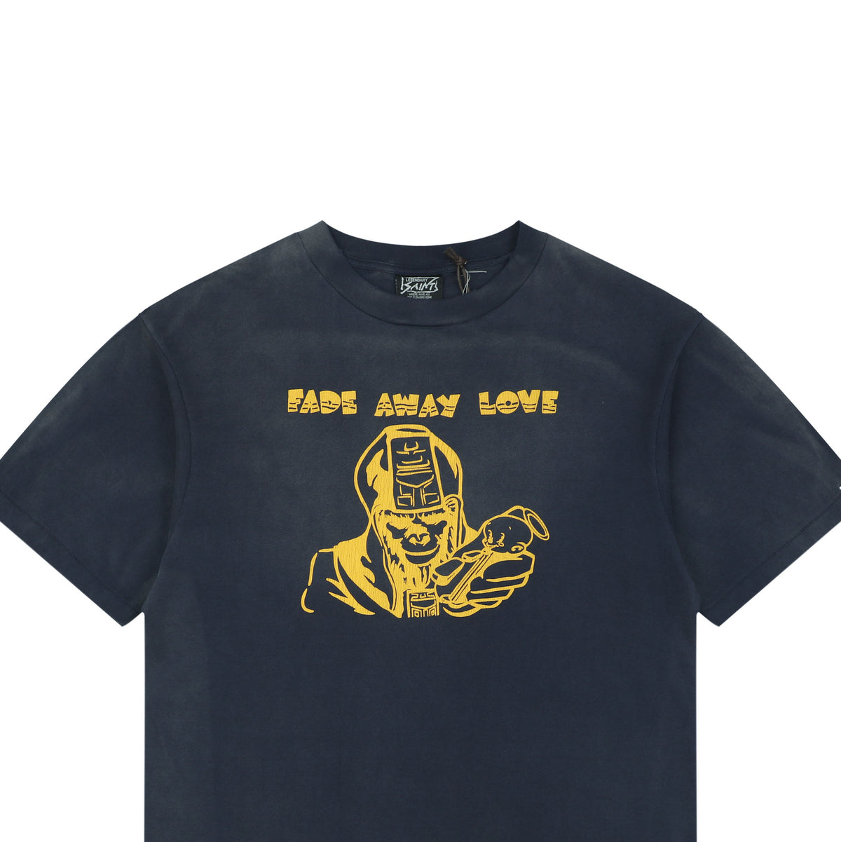 Saint Michael Fade Away Love Ape Demon Graphic Short Sleeve Tee Navy