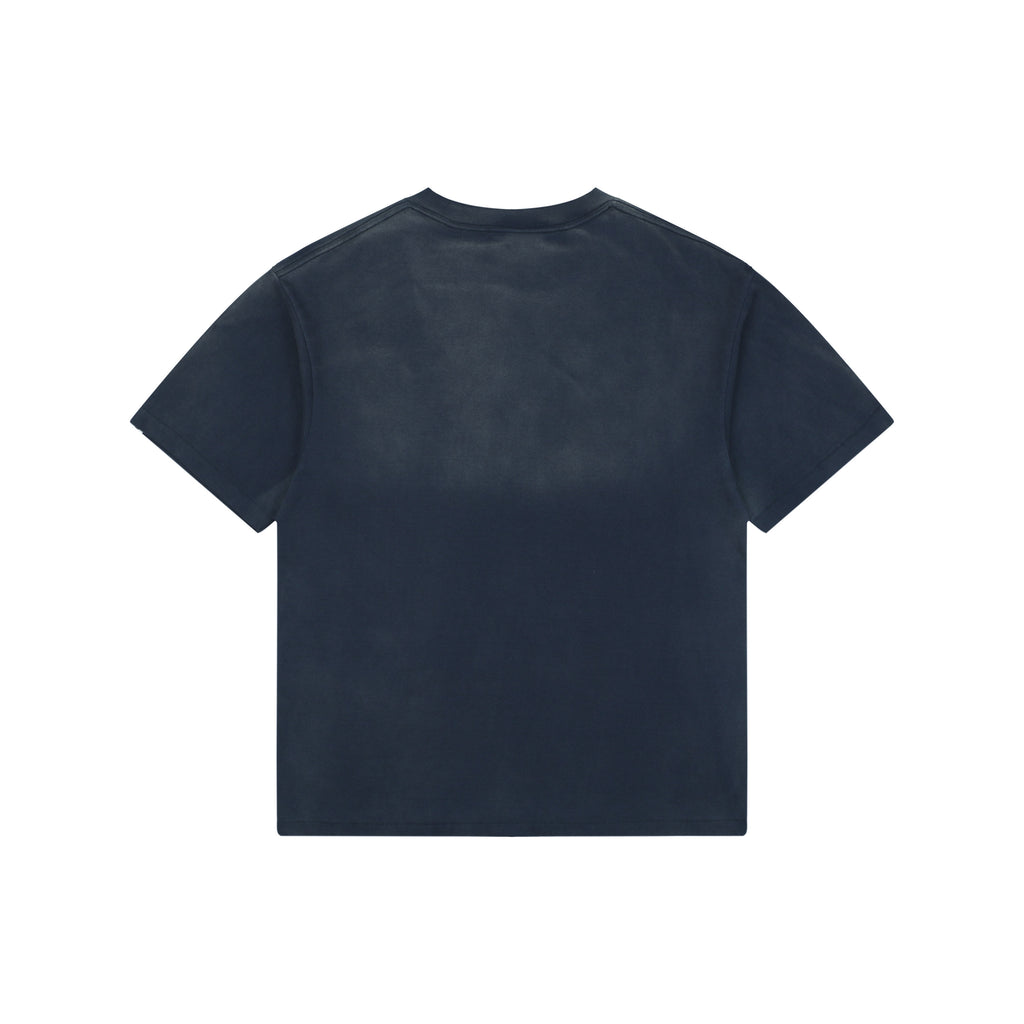 Saint Michael Fade Away Love Ape Demon Graphic Short Sleeve Tee Navy
