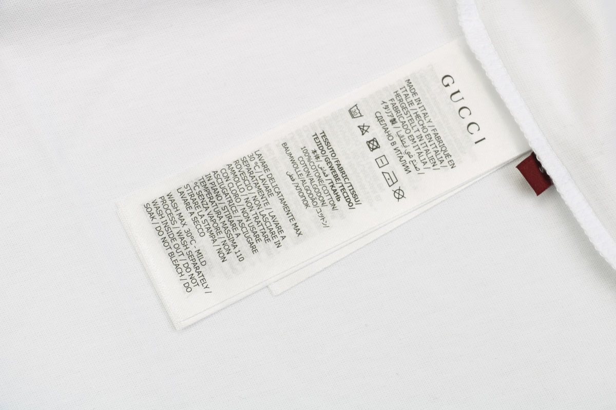 Gucci 25SS Floral G Letter Embroidered Short Sleeve Tee White