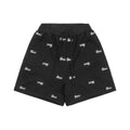 Gucci 24SS Allover Signature Script Logo Embroidered Elastic Waist Shorts Black