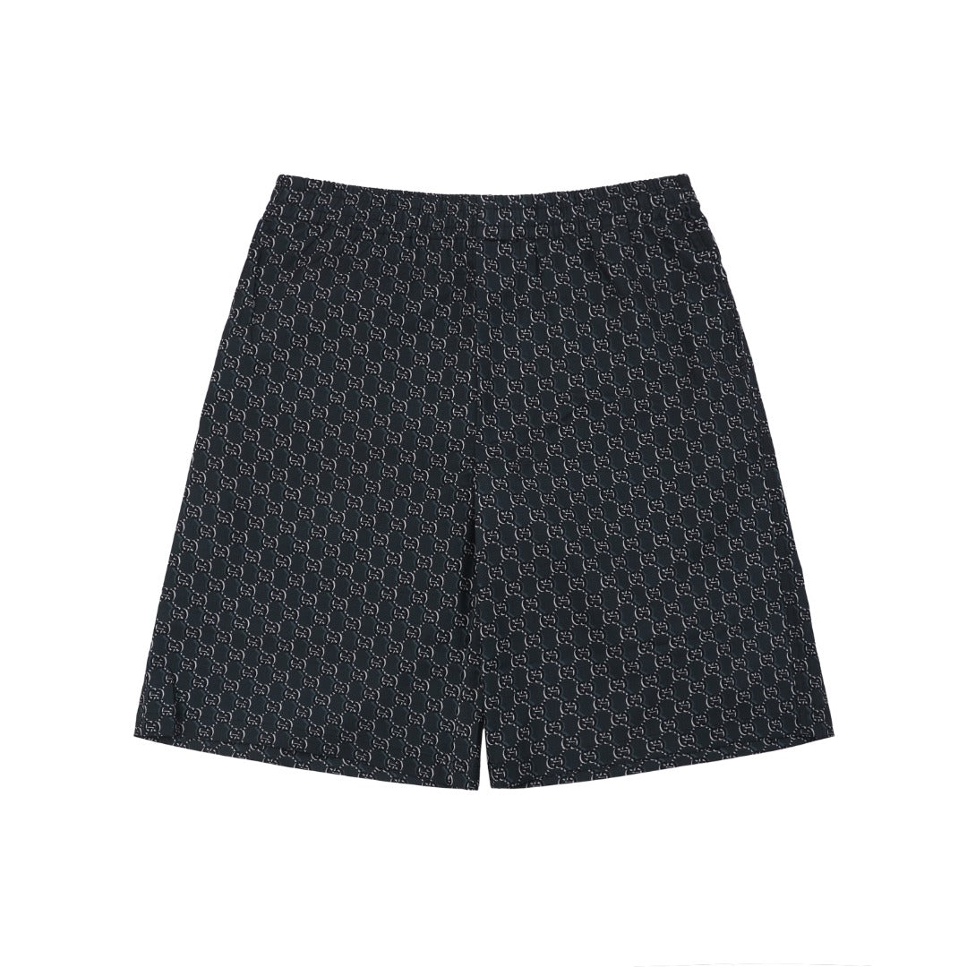 Gucci 25SS Lido Allover GG Monogram Print Elastic Waist Shorts Navy