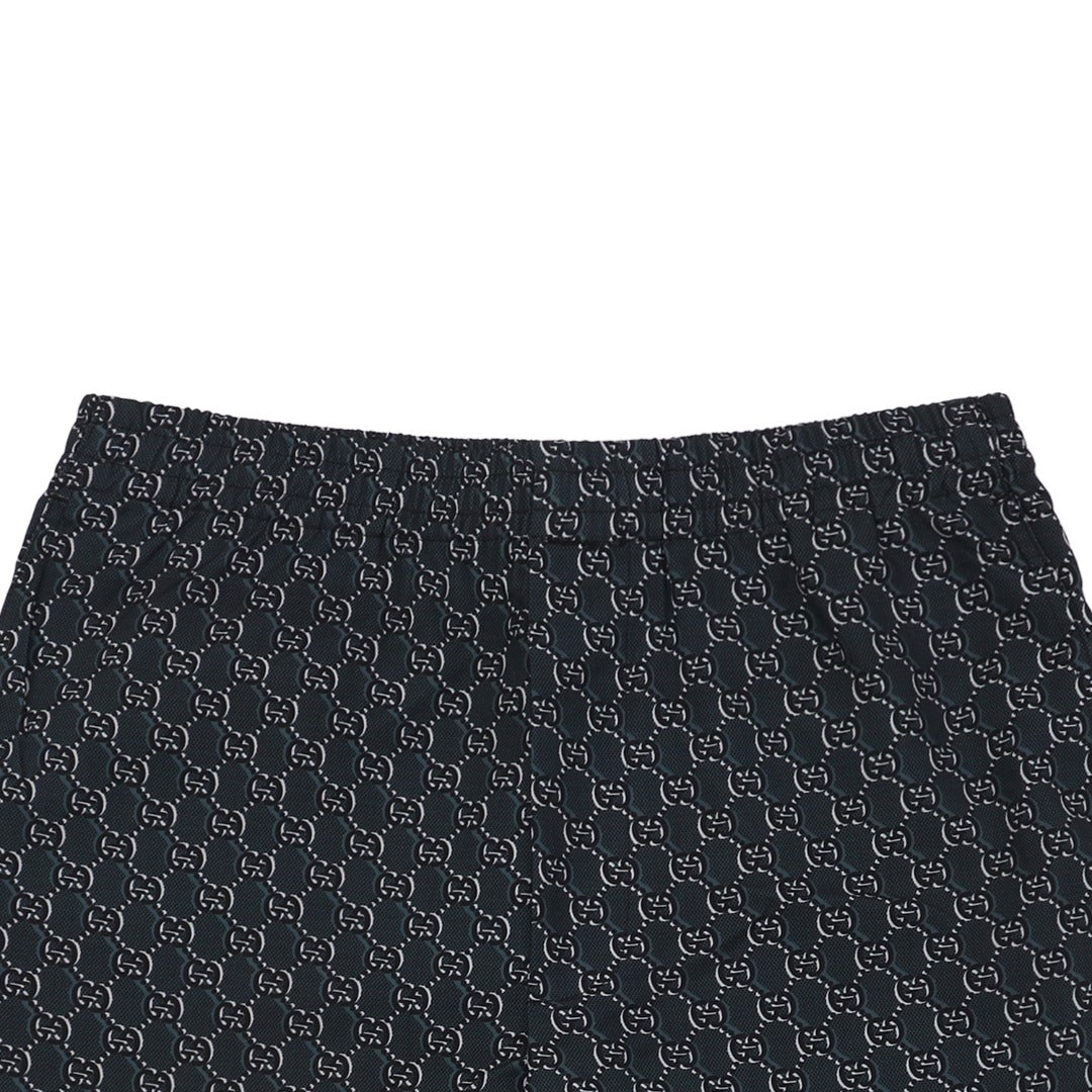Gucci 25SS Lido Allover GG Monogram Print Elastic Waist Shorts Navy