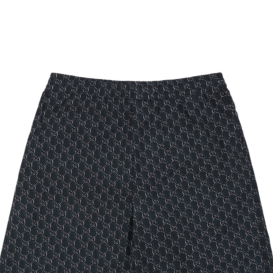 Gucci 25SS Lido Allover GG Monogram Print Elastic Waist Shorts Navy