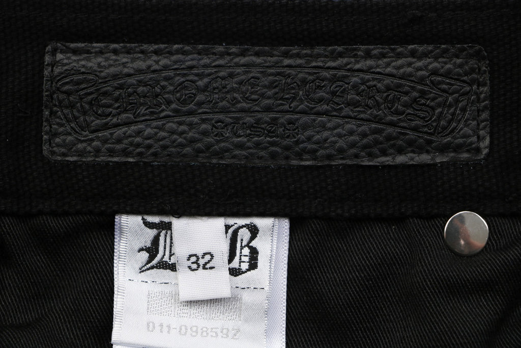 Chrome Hearts Cross Leather Patch Lumberjack Denim Jeans Black Blue White