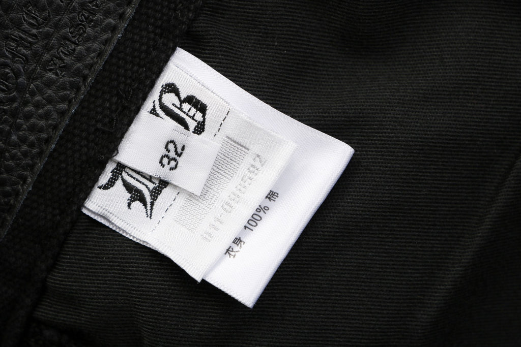 Chrome Hearts Cross Leather Patch Lumberjack Denim Jeans Black Blue White