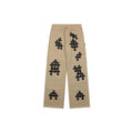 Chrome Hearts Cross Leather Patch Lumberjack Denim Jeans Khaki Black