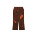 Chrome Hearts Cross Leather Patch Lumberjack Denim Jeans Brown Orange Black
