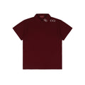 Gucci 25SS Collar G Letter Embroidered Polo Short Sleeve Shirt Burgundy