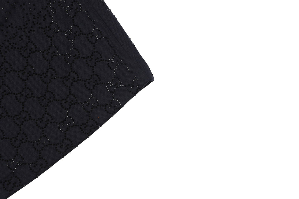 Gucci Gradient Crystal GG Logo Embellished Drawstring Shorts Black