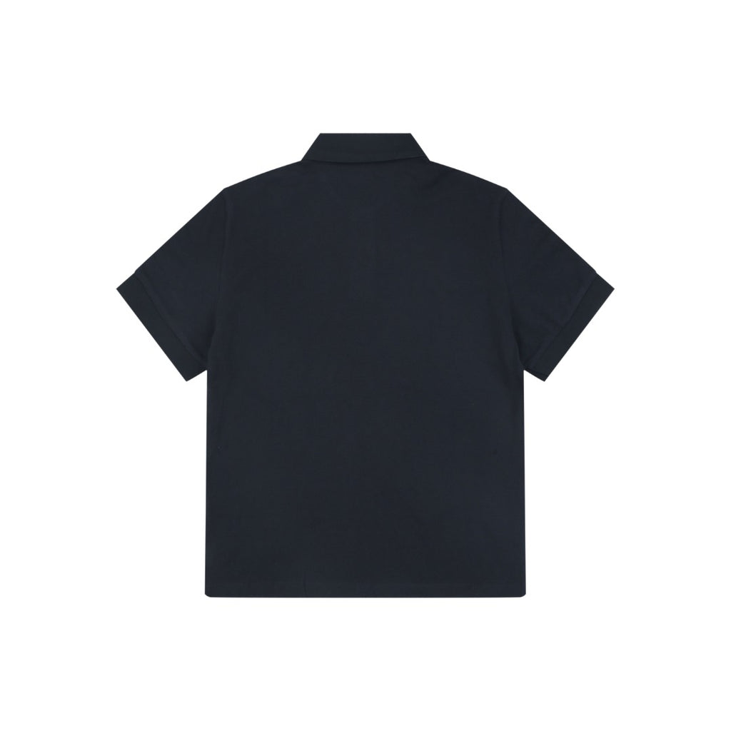 Celine Arc de Triomphe Logo Embroidered Polo Short Sleeve Shirt Black