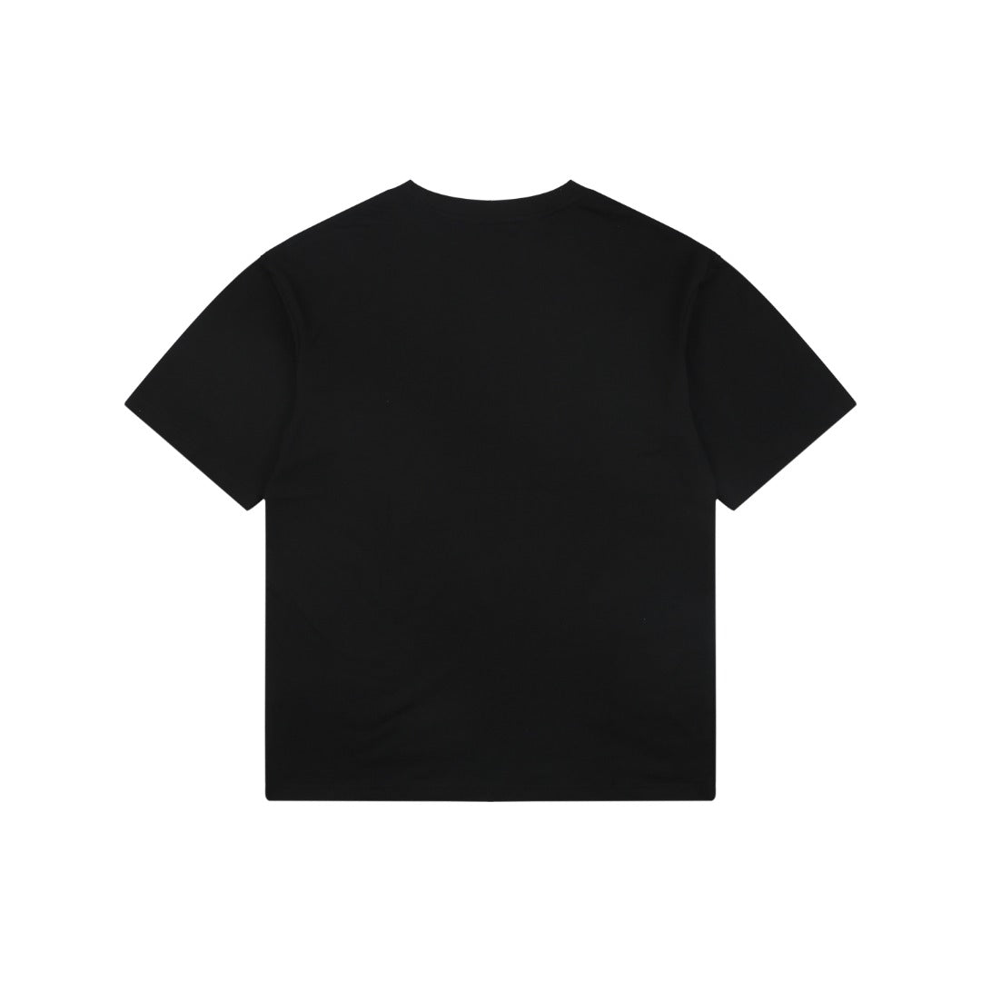 Dior Floral Bouquet Dior Script Embroidered Short Sleeve Tee Black