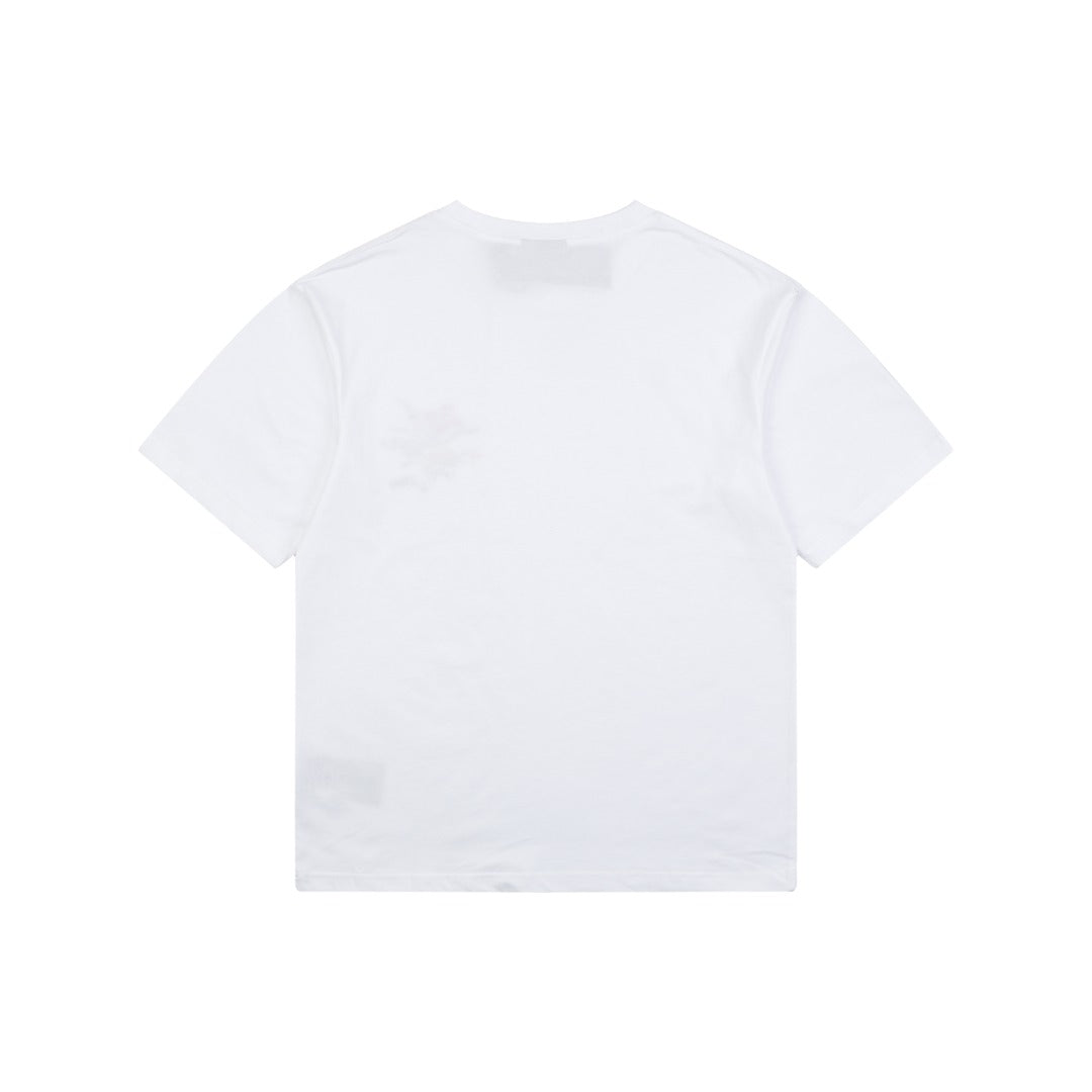 Dior Floral Bouquet Dior Script Embroidered Short Sleeve Tee White
