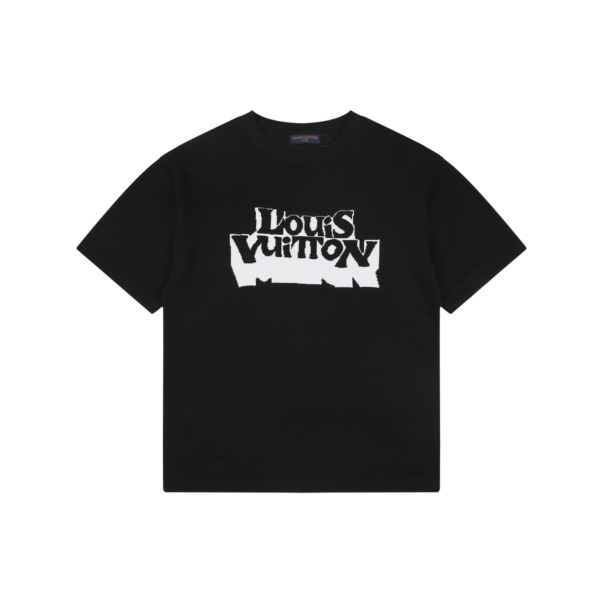 Louis Vuitton Double Exposure Monogram Jacquard Wordmark Short Sleeve Tee Black