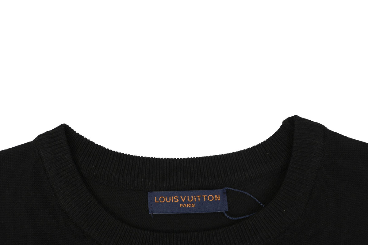 Louis Vuitton Double Exposure Monogram Jacquard Wordmark Short Sleeve Tee Black