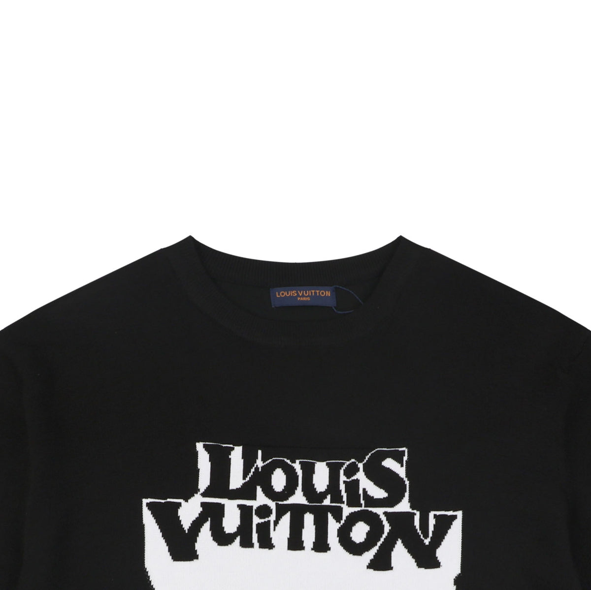 Louis Vuitton Double Exposure Monogram Jacquard Wordmark Short Sleeve Tee Black