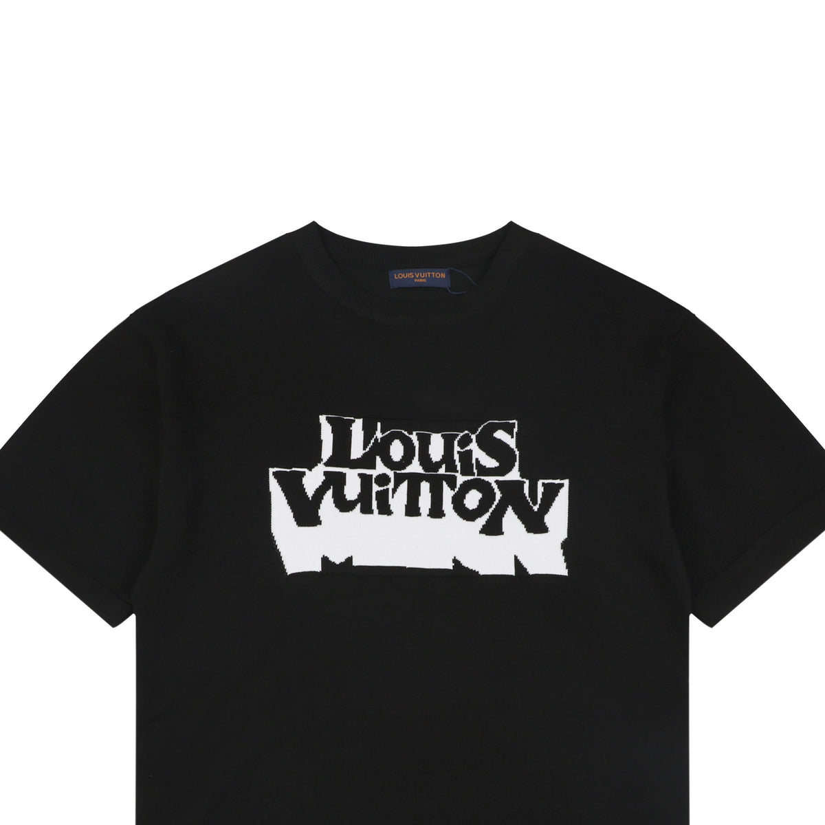 Louis Vuitton Double Exposure Monogram Jacquard Wordmark Short Sleeve Tee Black