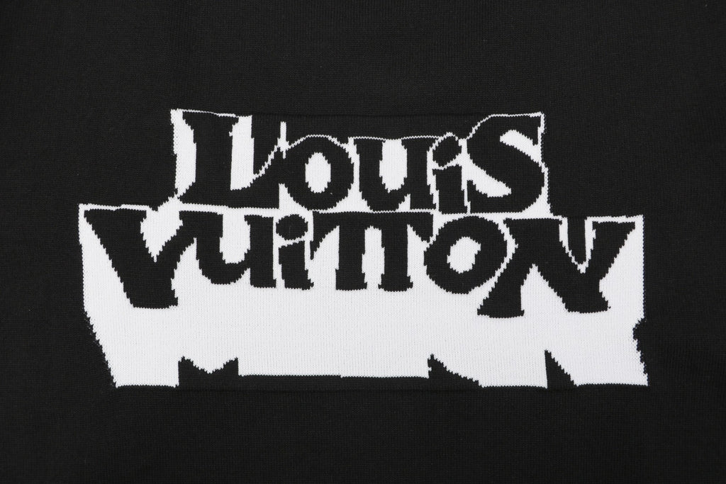 Louis Vuitton Double Exposure Monogram Jacquard Wordmark Short Sleeve Tee Black