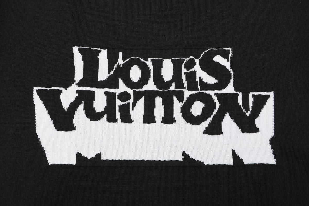 Louis Vuitton Double Exposure Monogram Jacquard Wordmark Short Sleeve Tee Black