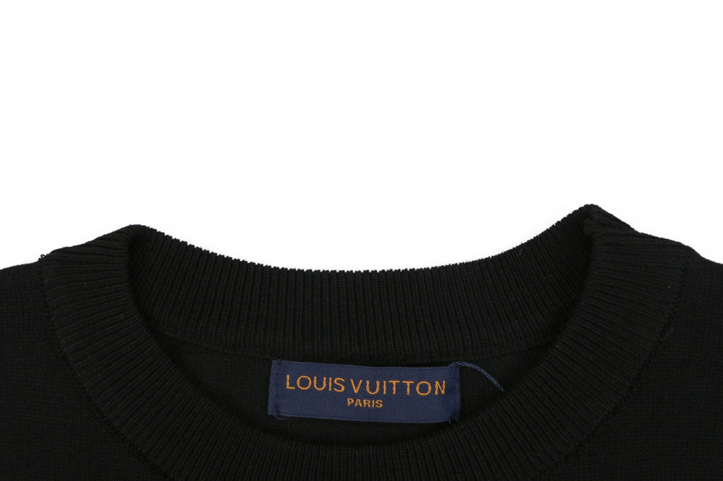 Louis Vuitton x Nigo Heart Jacquard Script Wordmark Short Sleeve Tee Black