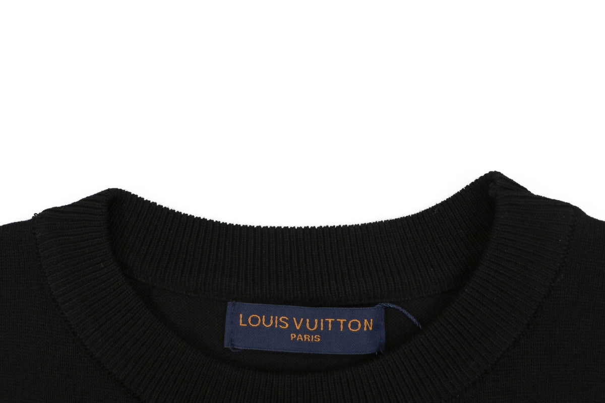 Louis Vuitton x Nigo Heart Jacquard Script Wordmark Short Sleeve Tee Black