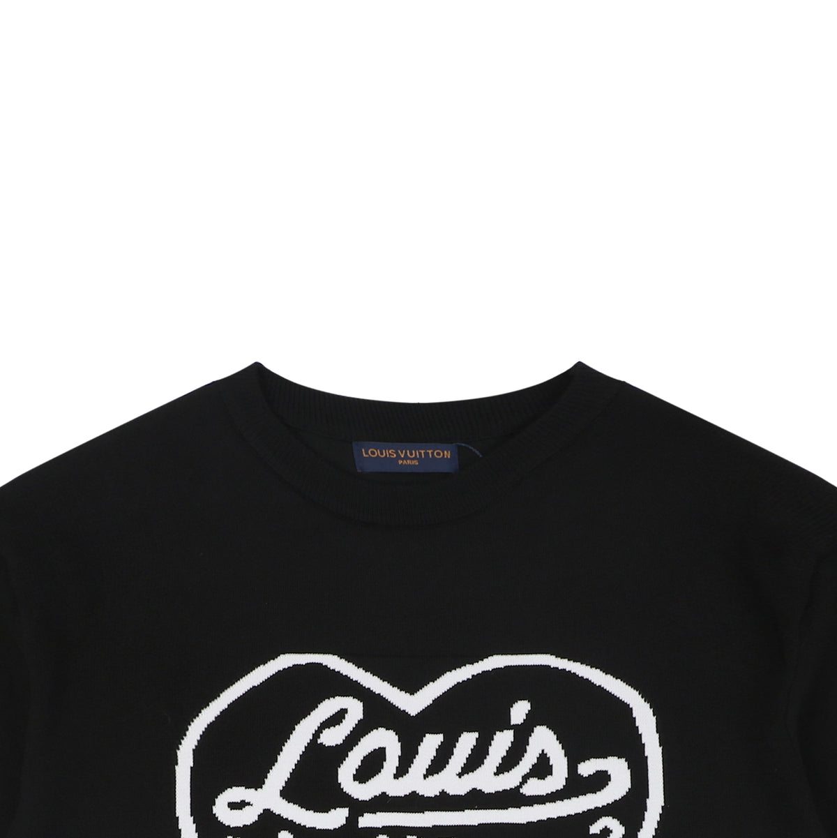 Louis Vuitton x Nigo Heart Jacquard Script Wordmark Short Sleeve Tee Black