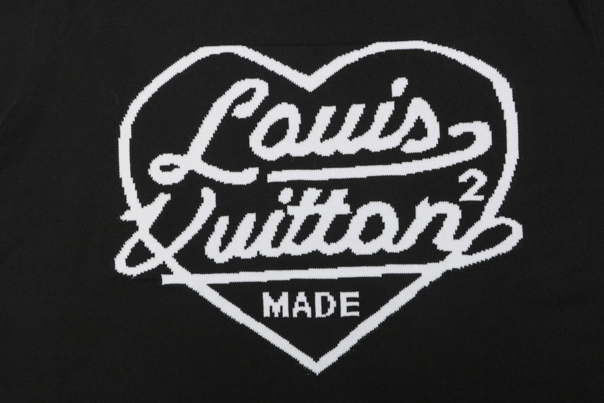 Louis Vuitton x Nigo Heart Jacquard Script Wordmark Short Sleeve Tee Black