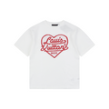 Louis Vuitton x Nigo Heart Jacquard Script Wordmark Short Sleeve Tee White Red