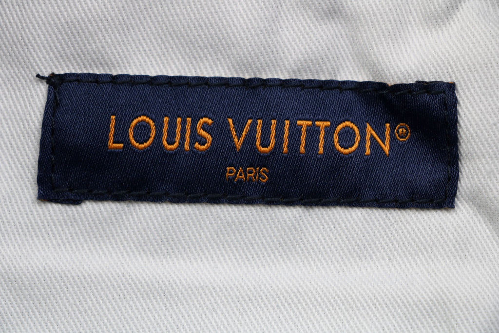 Louis Vuitton Monogram Micro Portrait All-Over Embroidered Wide Leg Denim Jeans Black
