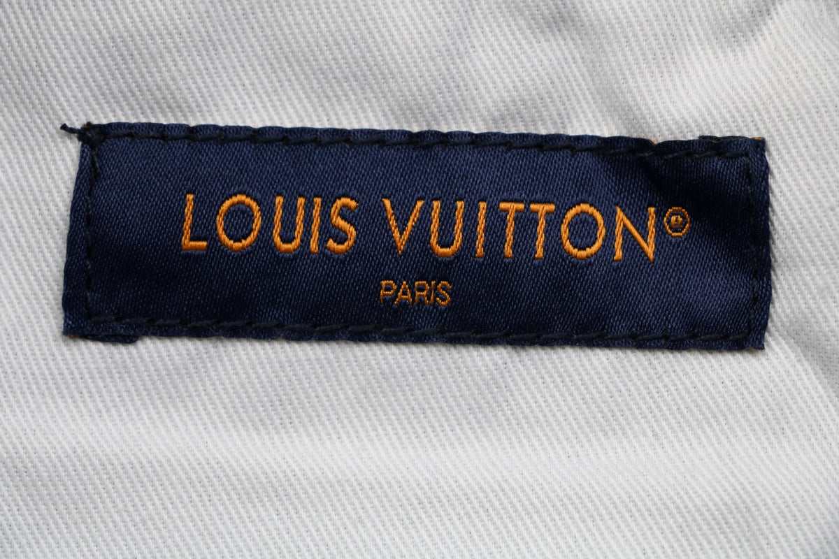 Louis Vuitton Monogram Micro Portrait All-Over Embroidered Wide Leg Denim Jeans Black