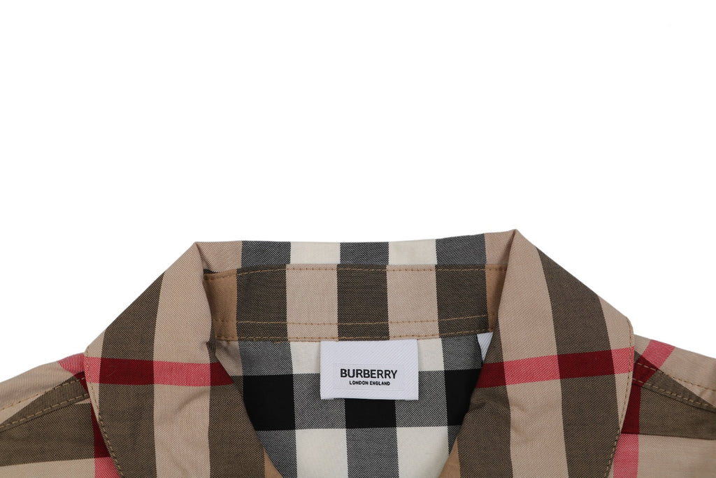 Burberry Vintage Check Large Plaid Zip Jacket Camel