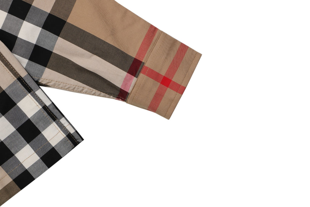 Burberry Vintage Check Large Plaid Zip Jacket Camel